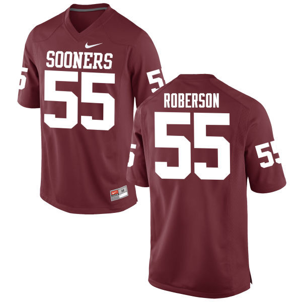 Oklahoma Sooners #55 Logan Roberson College Football Jerseys Game-Crimson